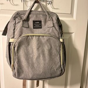 Gray LAND Diaper Bag Backpack / LIKE NEW!